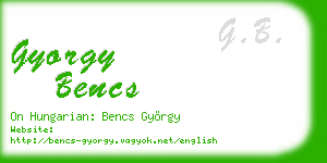 gyorgy bencs business card